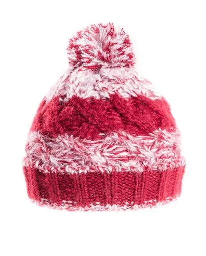 Mens Pop Bobble Hat - Fleece Lined - Cherry