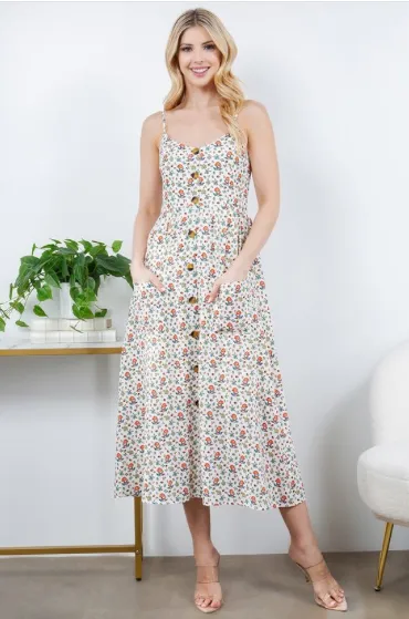 Mini Mushroom Print Maxi Dress