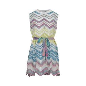 Multicolor Sleeveless Chevron Knit Dress