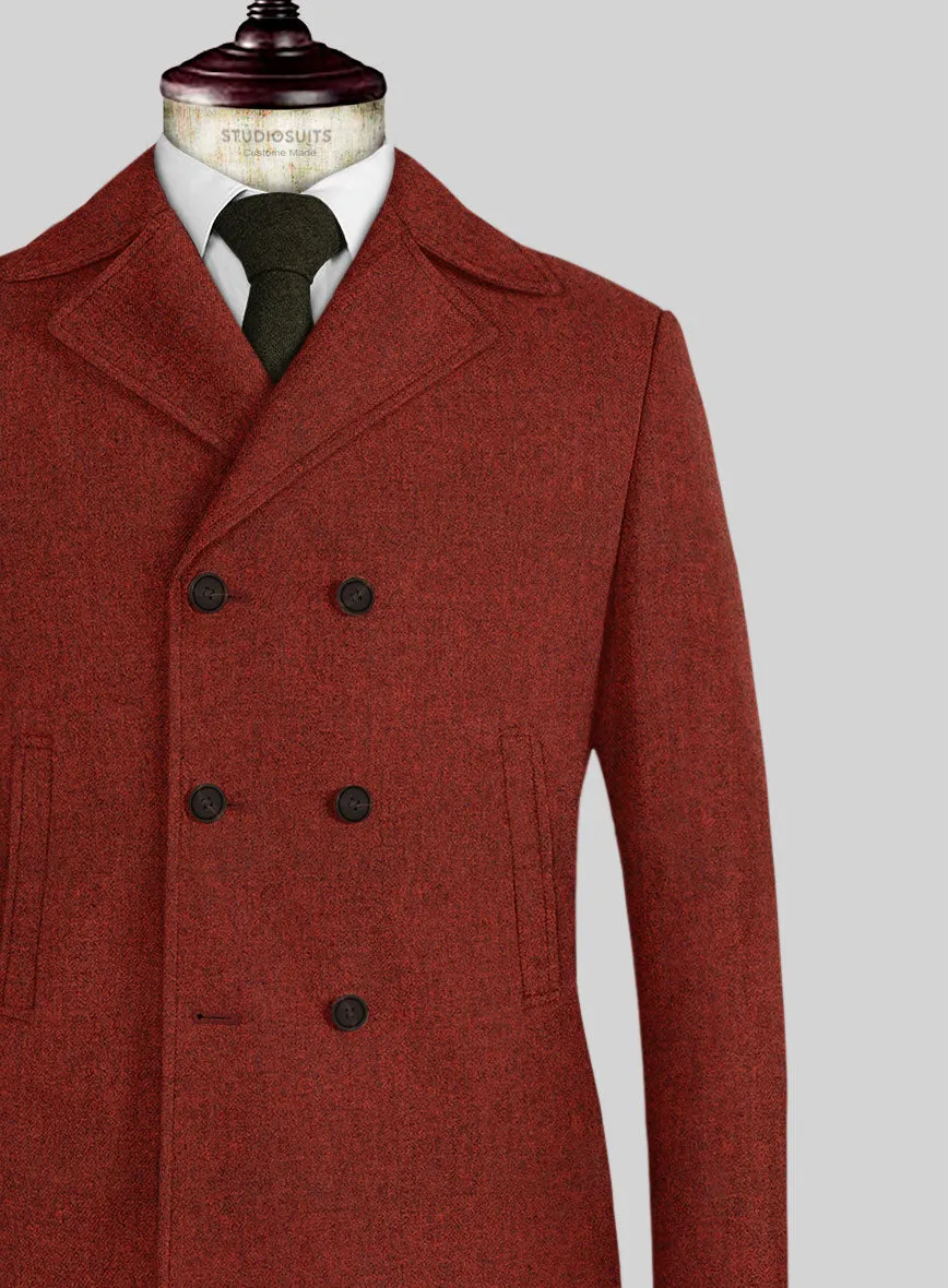 Naples Sundowner Rust Tweed Pea Coat