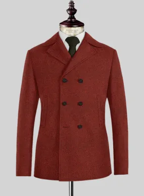 Naples Sundowner Rust Tweed Pea Coat