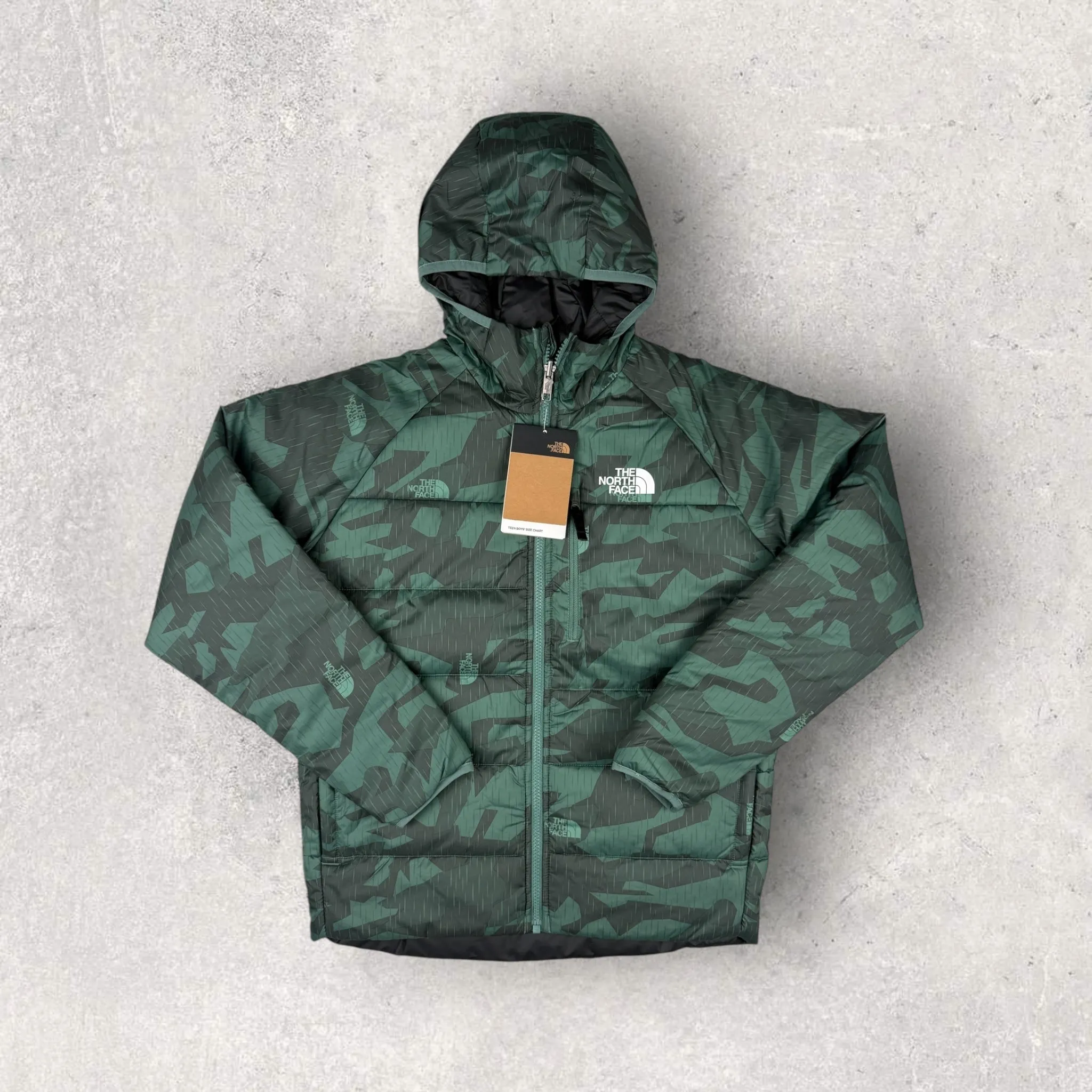 NORTH FACE JUNIOR REVERSIBLE JACKET - GREEN/BLACK