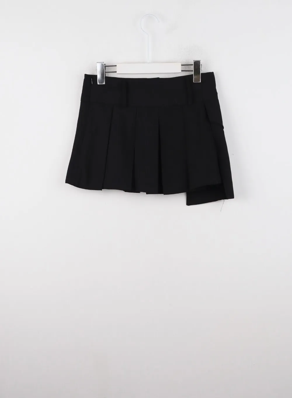 One-Pocket Solid Mid-Waist Pleated Mini Skirt CD322