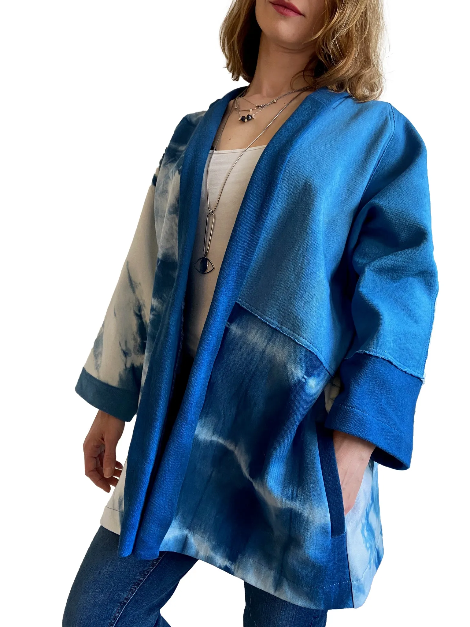 Organic Cotton Patchwork Kimono in High Contrast