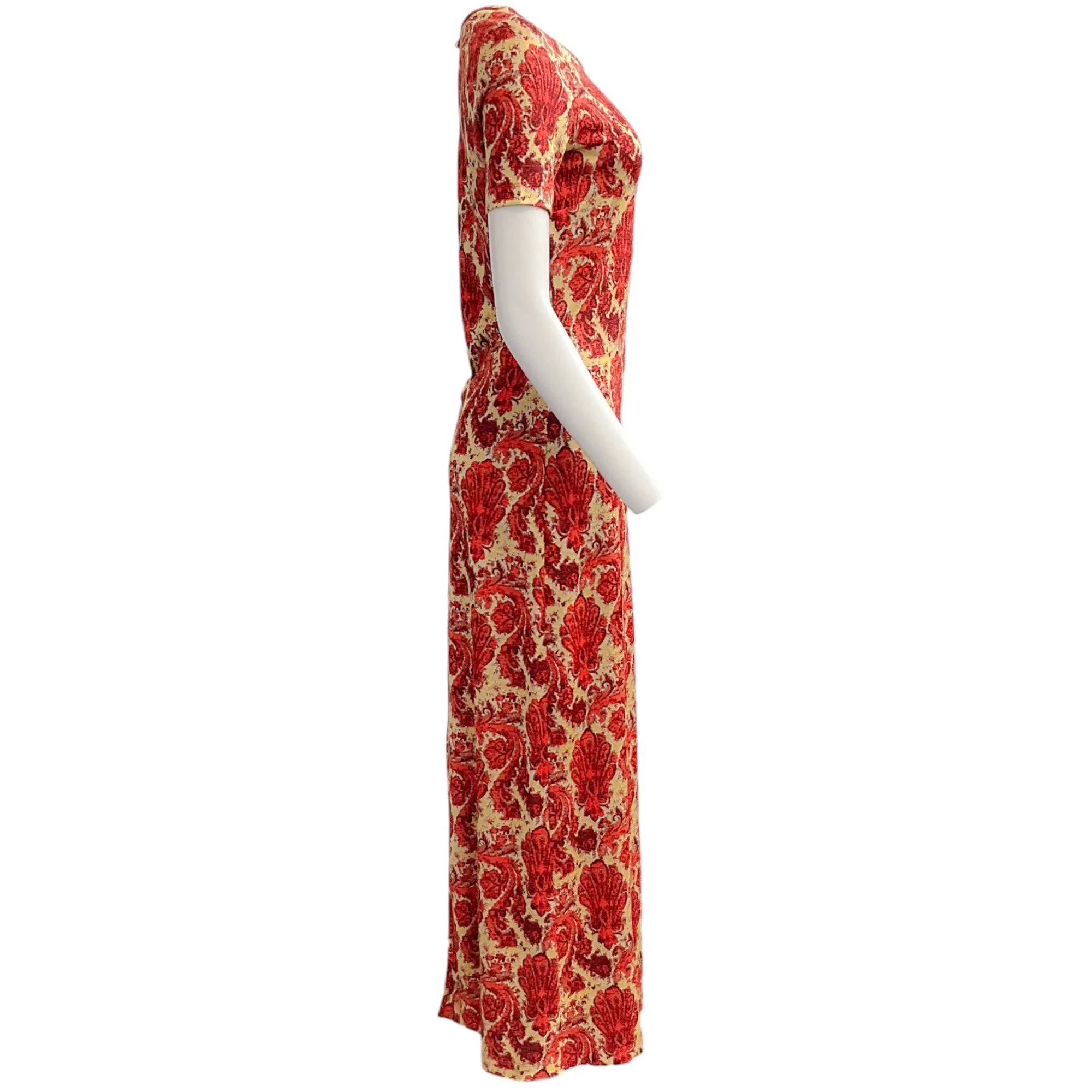 Paco Rabanne Coral Jacquard Knit Maxi Dress