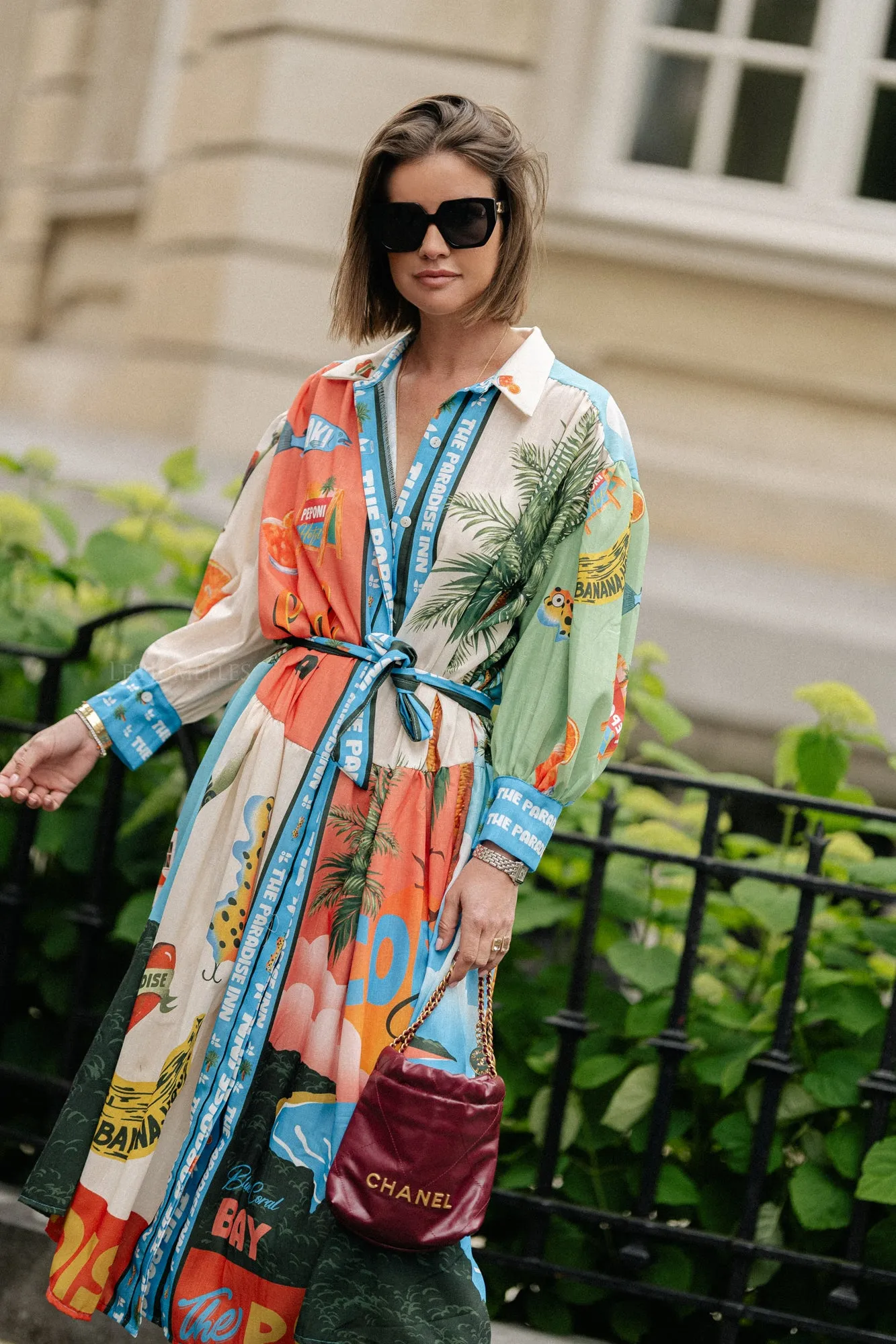 Paradise long sleeved dress multicolor