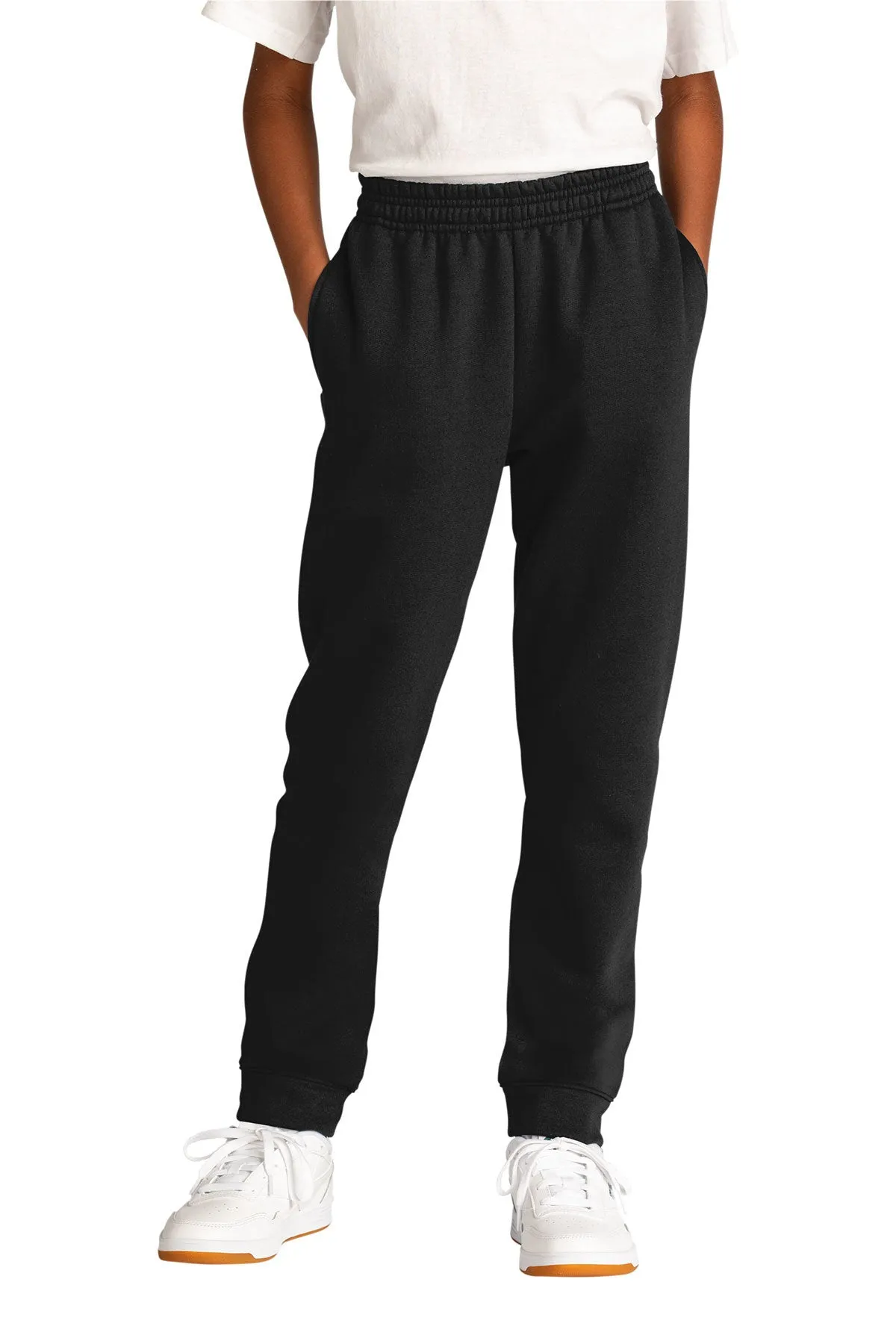 Port & Company Youth Fleece Custom Joggers, Black