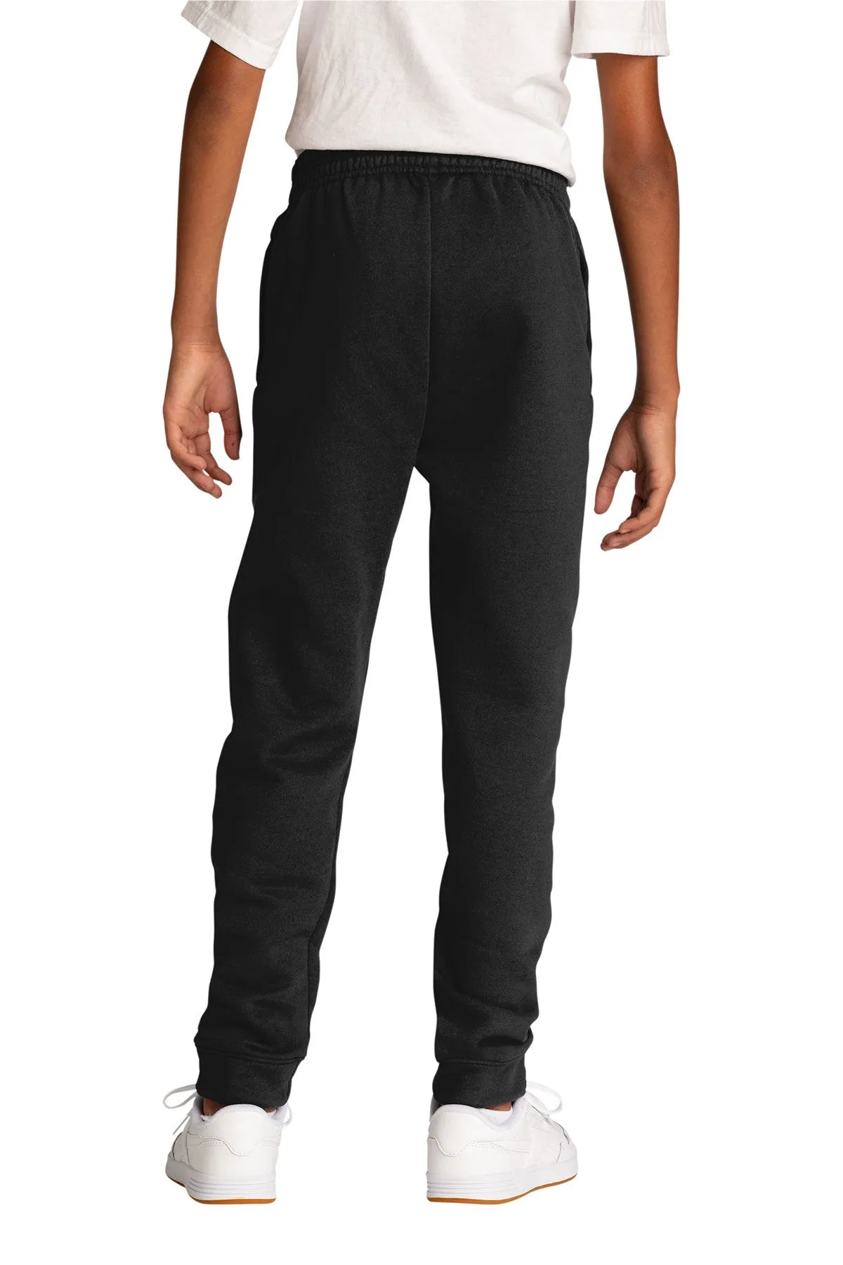 Port & Company Youth Fleece Custom Joggers, Black