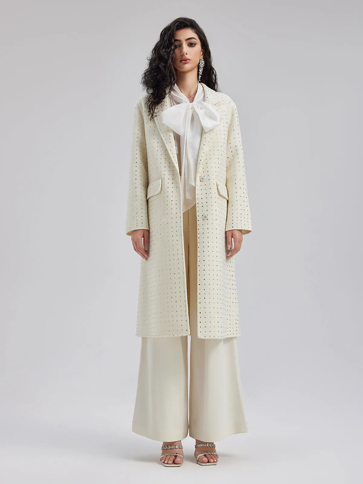 Premium Australian Wool Rhinestone Coat