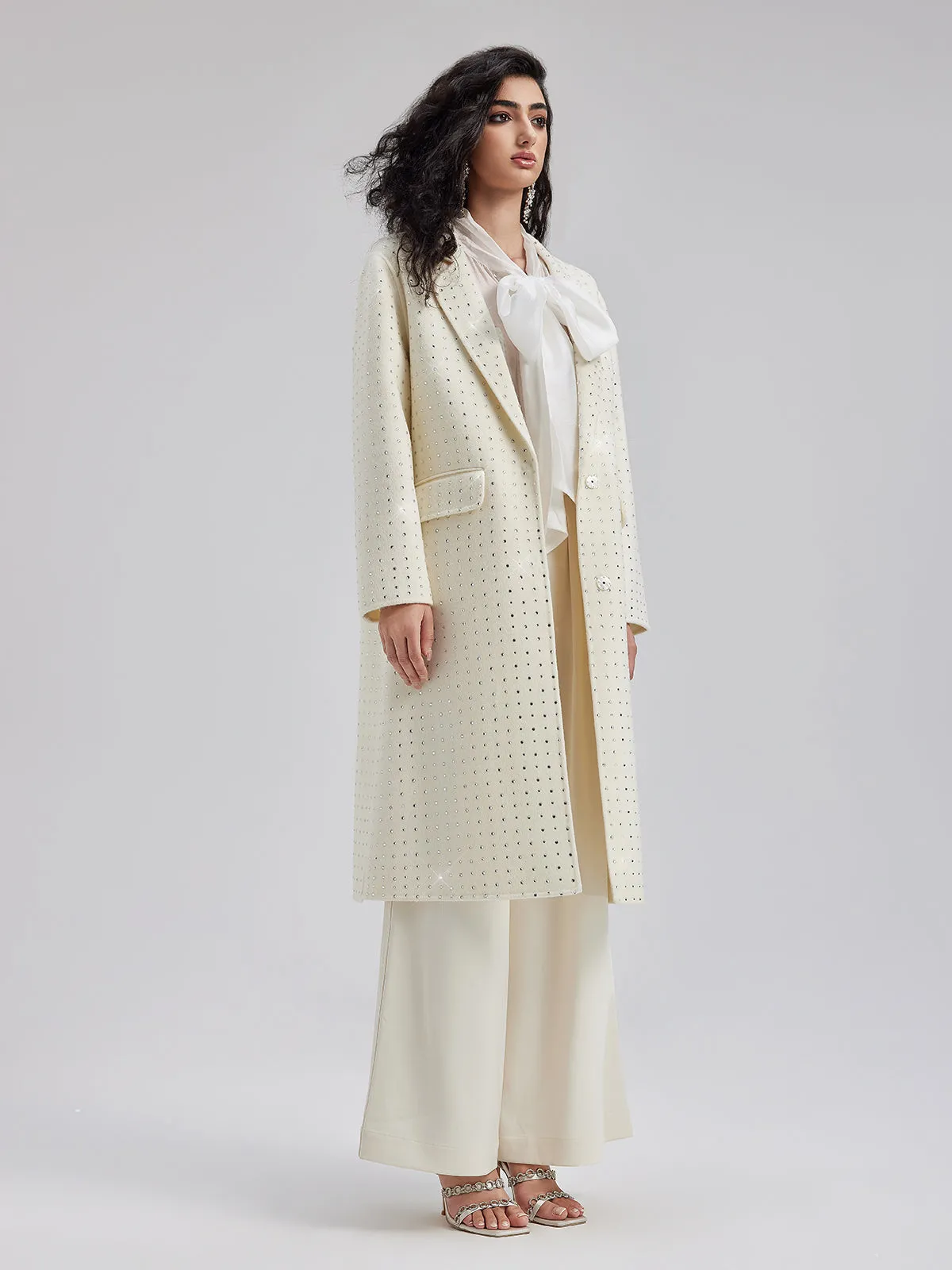 Premium Australian Wool Rhinestone Coat