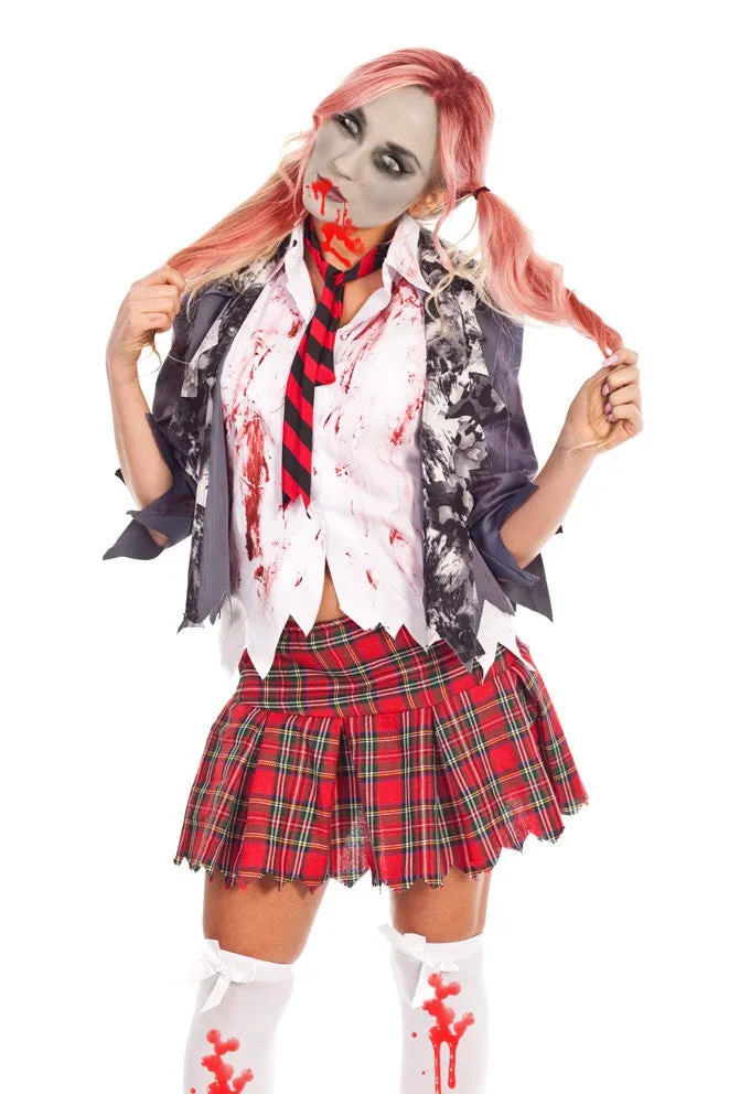 Premium Bloody Zombie School Girl Dress for Women's Halloween