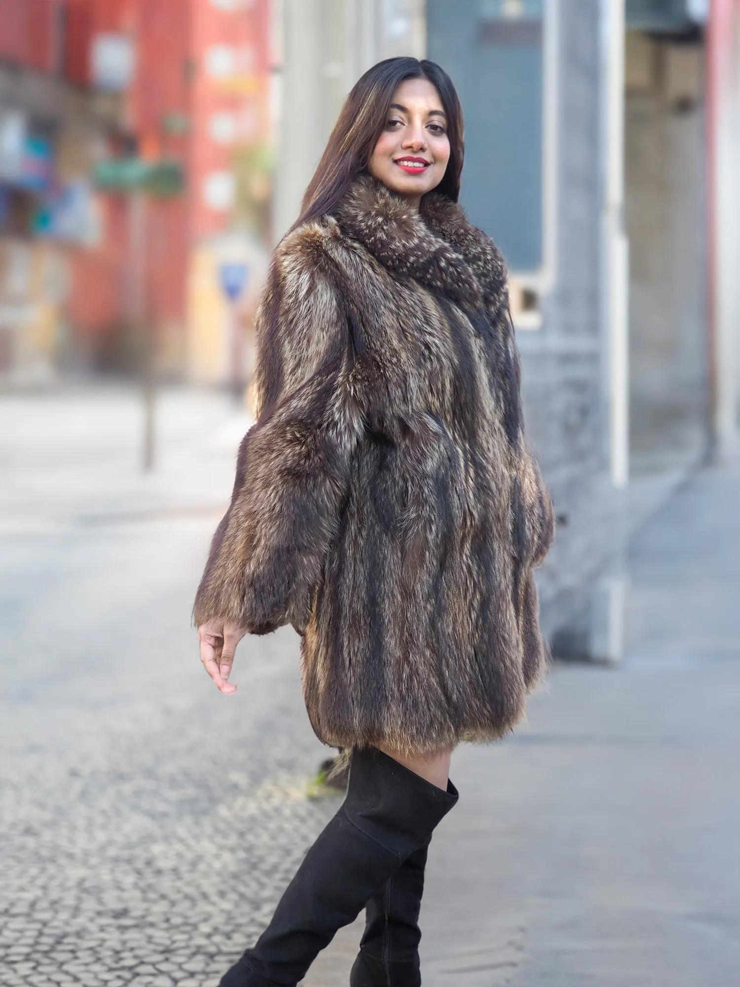 Raccoon Fur Coat Coats Made in Canada S/M