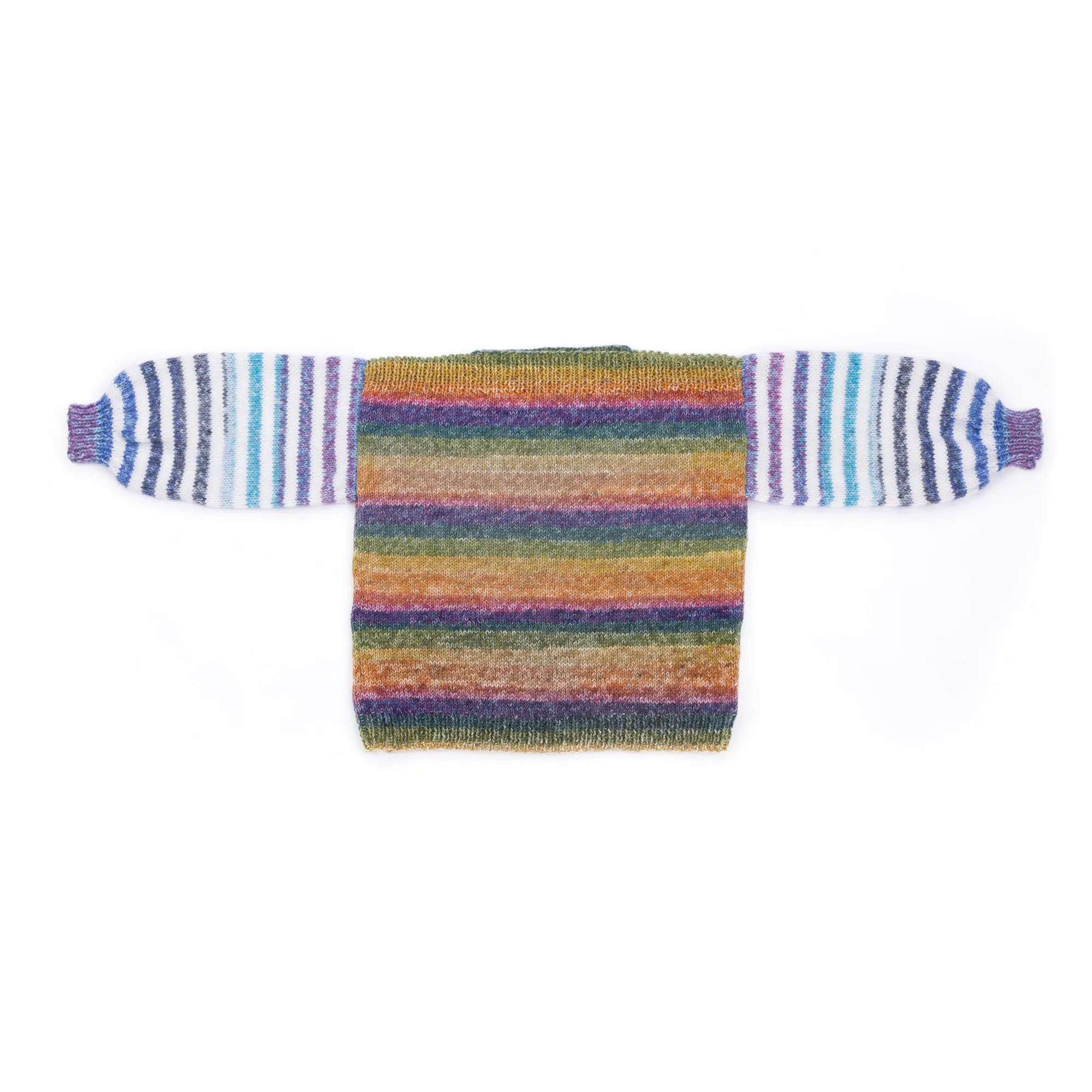 Red Heart Crochet Candy Stripes Knit Pullover