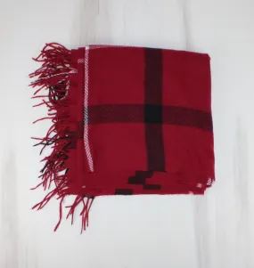 RED TARTAN FLEECE SCARF PRE-LOVED