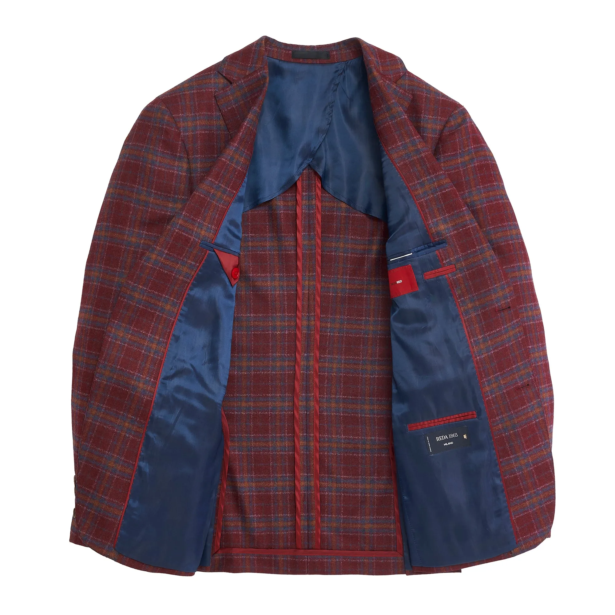 Reda Earth Red Golden Oak Plaid Sport Coat