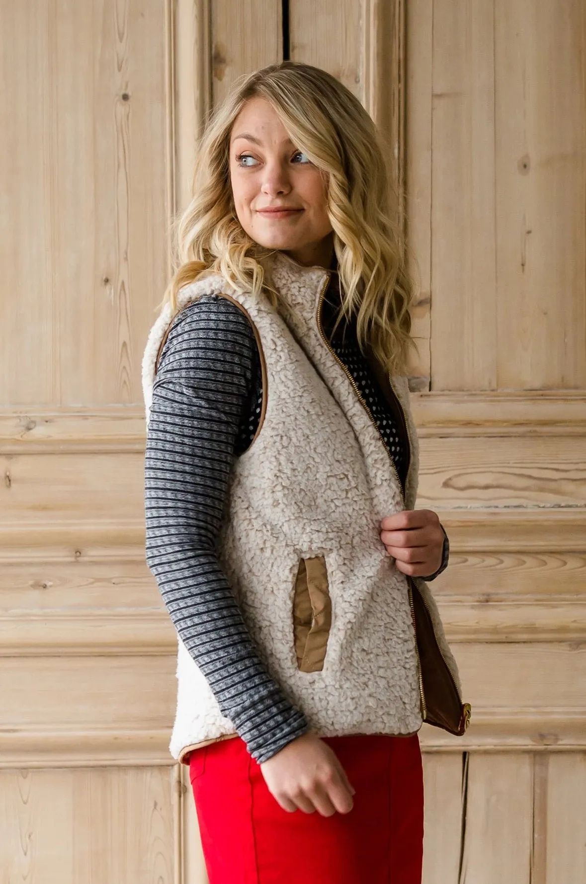 Reversible Sherpa Padded Vest - FINAL SALE