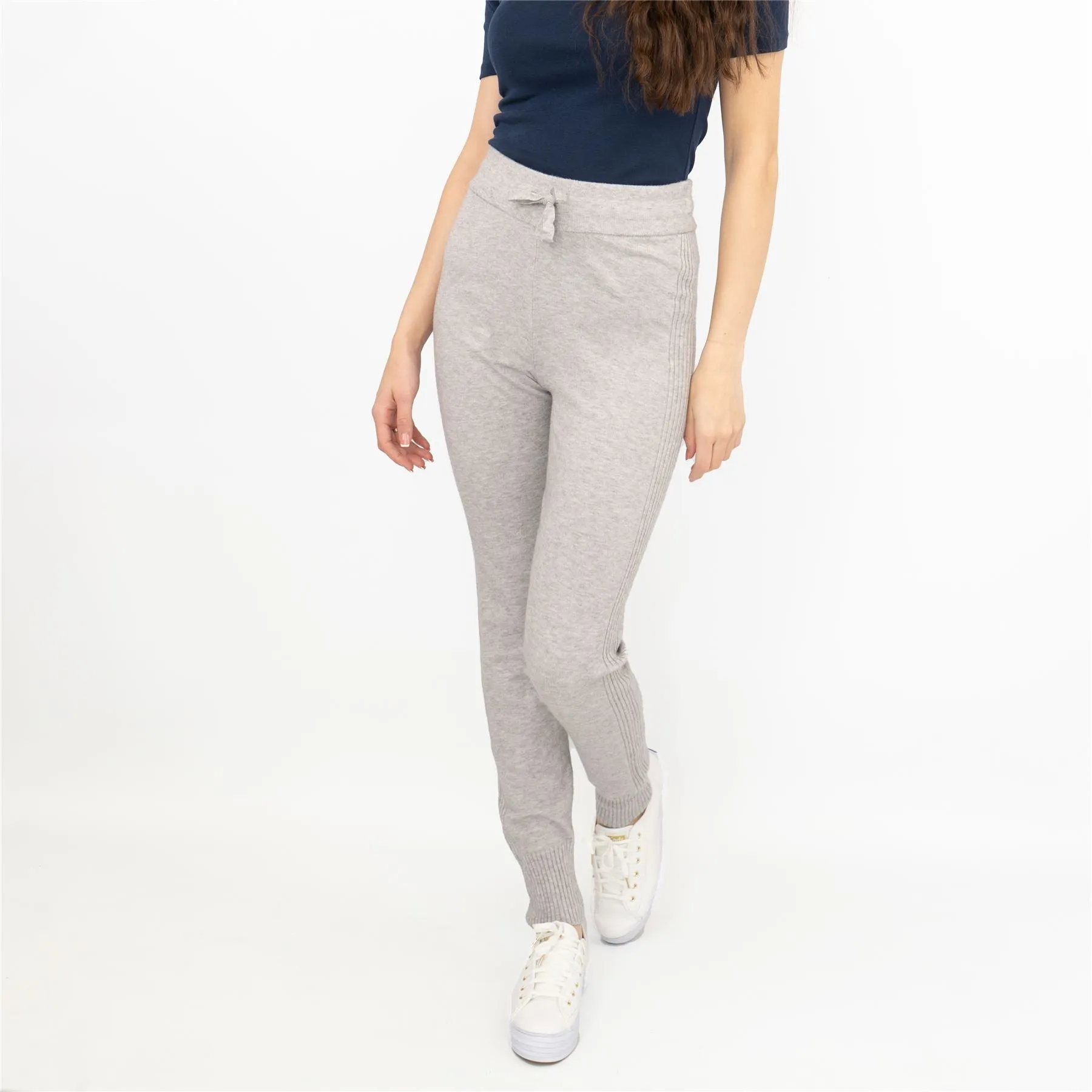 River Island Womens Soft Touch Ribbed Knit Jersey Joggers