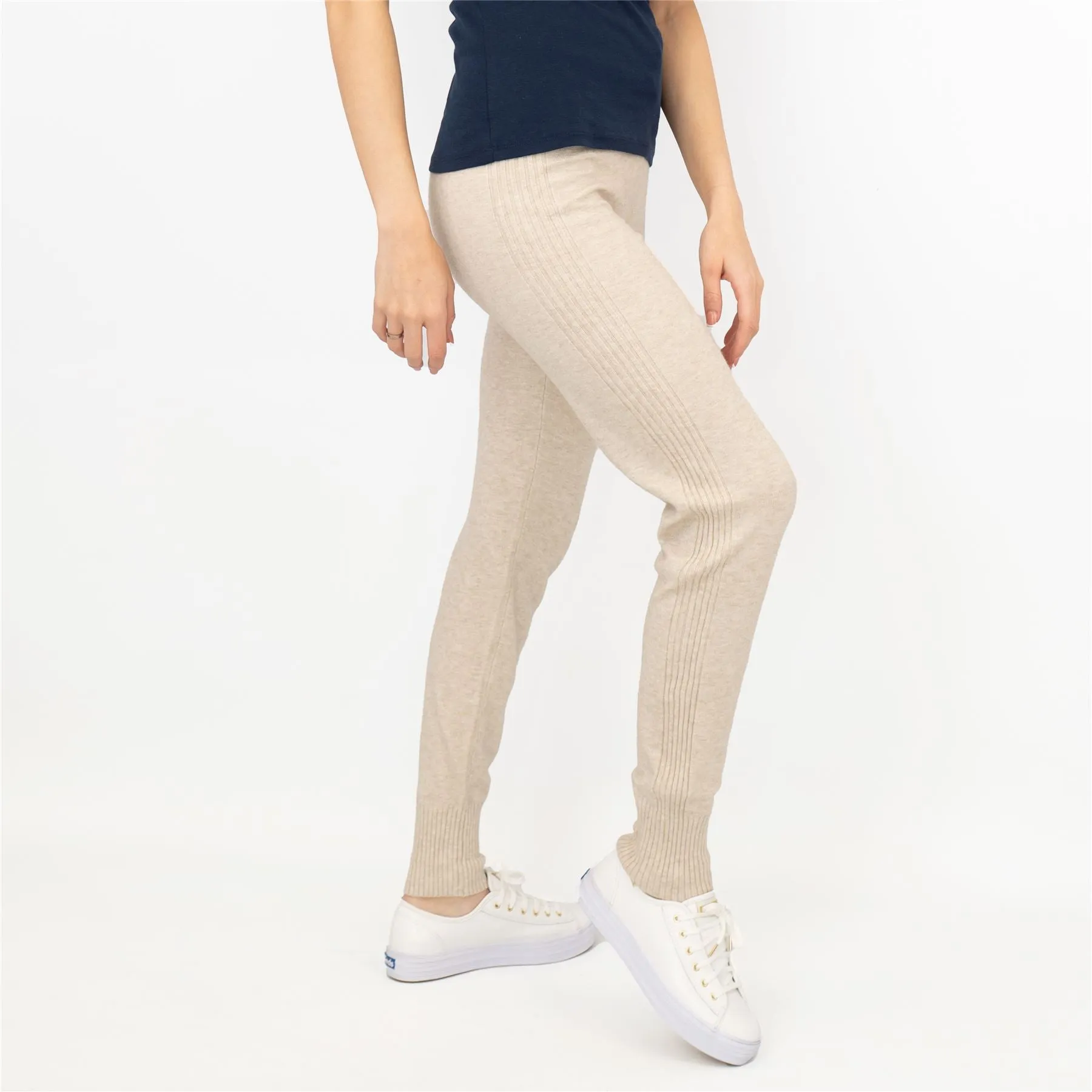 River Island Womens Soft Touch Ribbed Knit Jersey Joggers