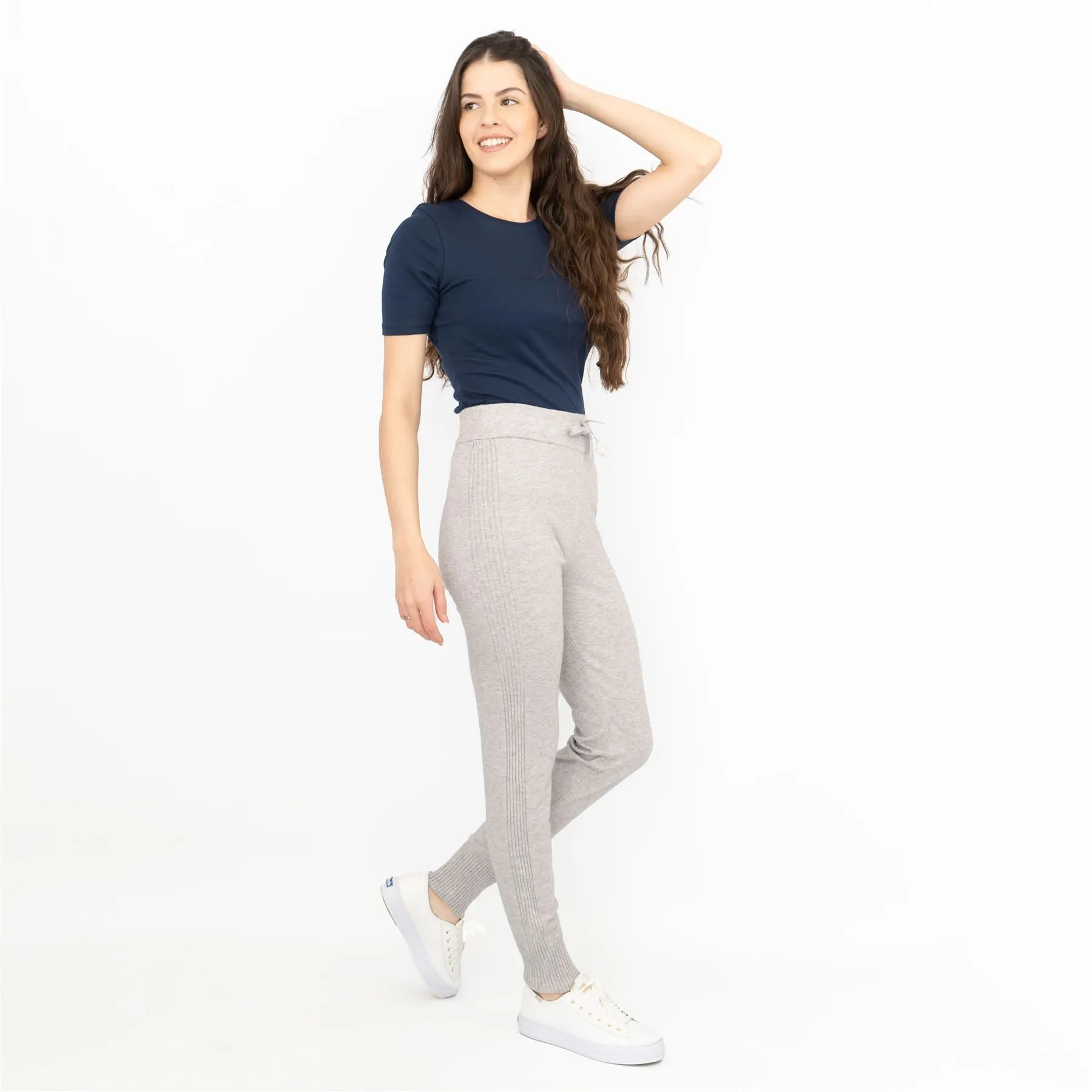 River Island Womens Soft Touch Ribbed Knit Jersey Joggers