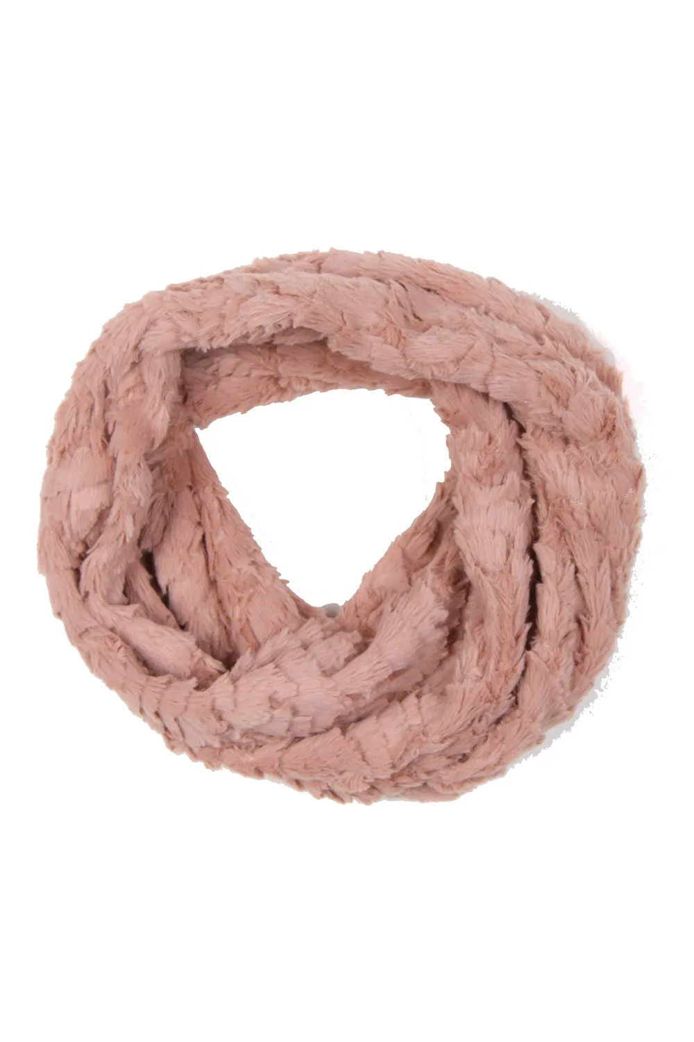 Rose Textured Soft Faux Fur Snood