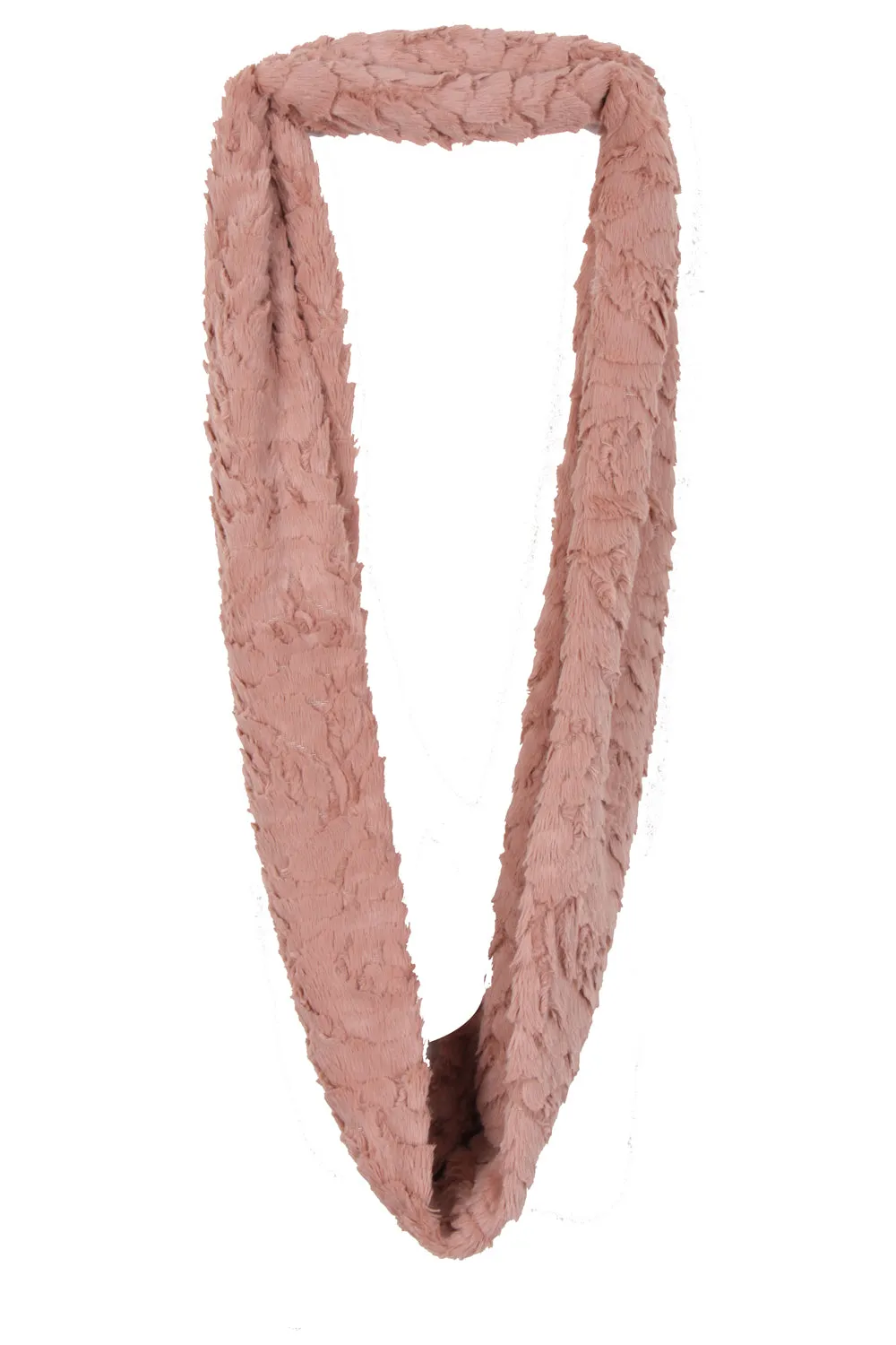 Rose Textured Soft Faux Fur Snood