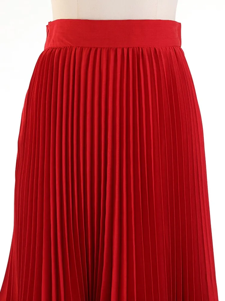 Ruched Irregular Hem A-Line Skirt