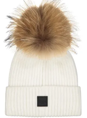 SAM - Fur Beanie White/Natural