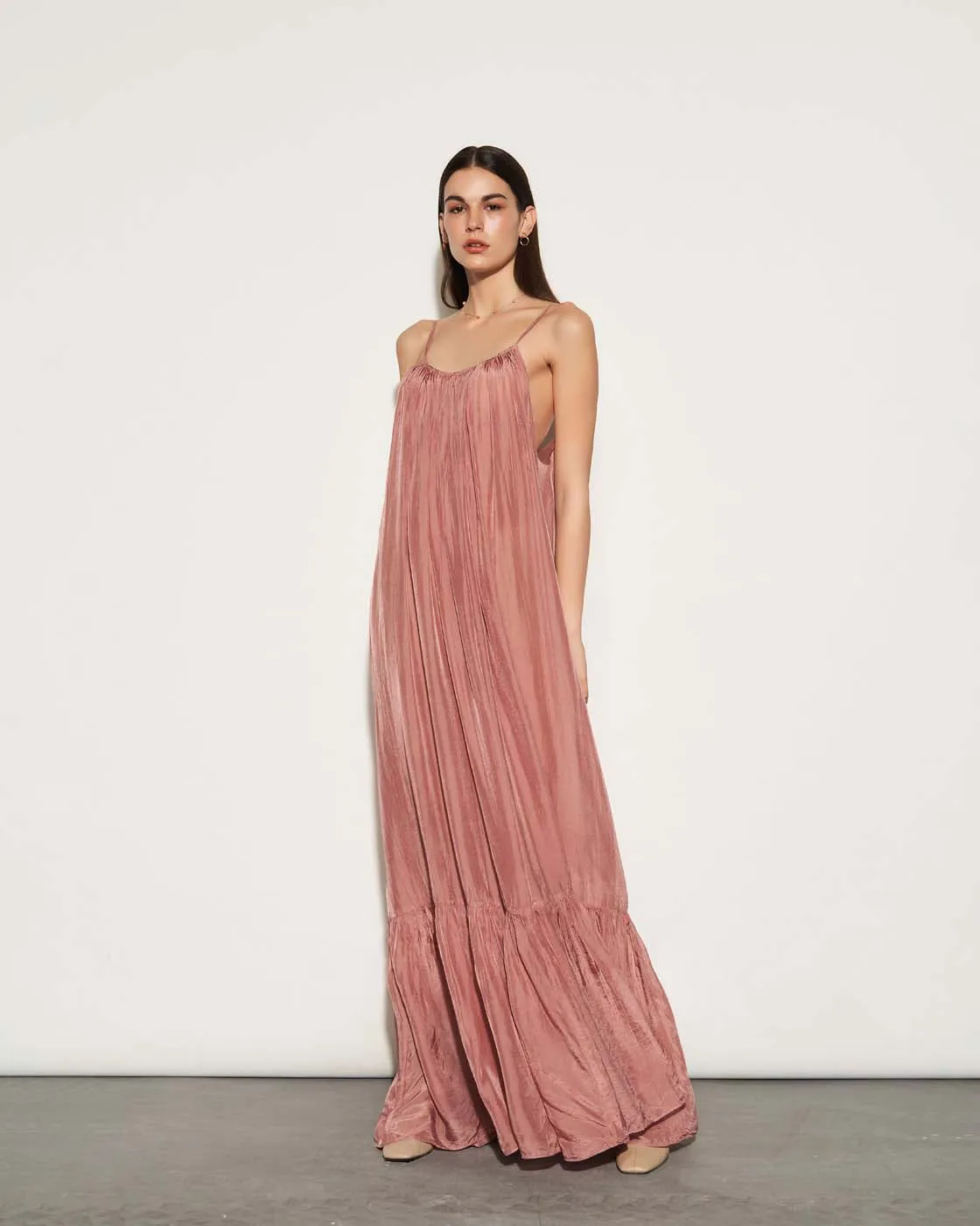 SILK BACK-LESS MAXI DRESS