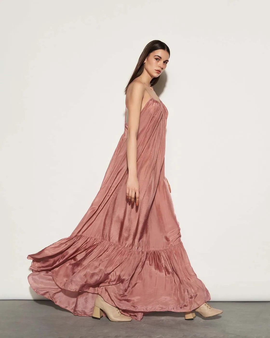 SILK BACK-LESS MAXI DRESS