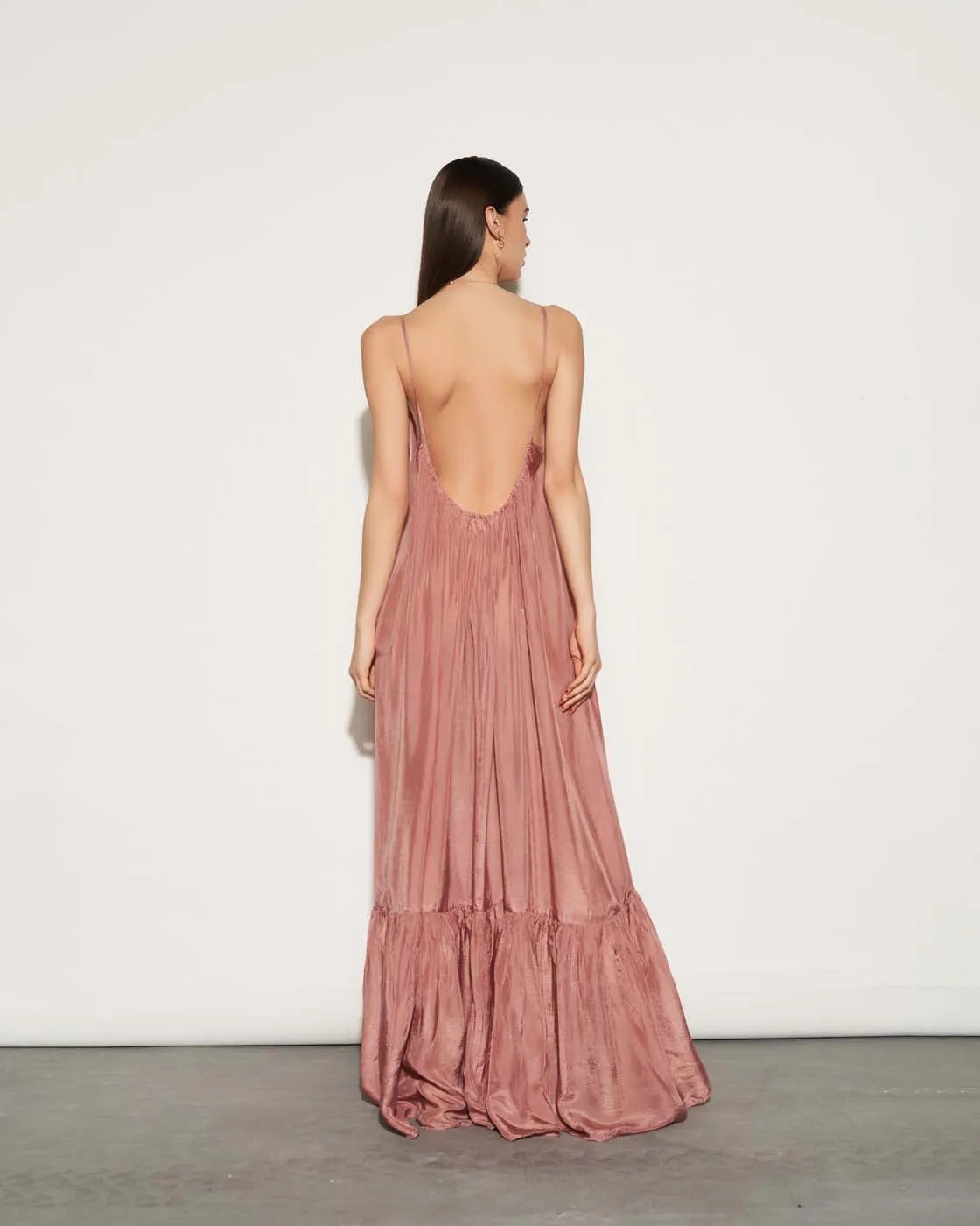 SILK BACK-LESS MAXI DRESS