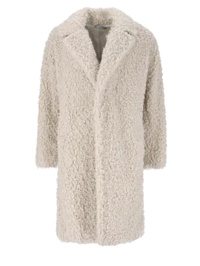 single-breasted teddy coat