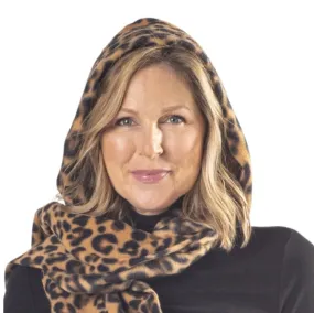 Stella Fleece Hooded Wraparound Print Scarf