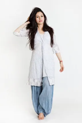 Sufiana Dress Hand Block Printed with Slip in Pure Cotton Size XS -8 Only