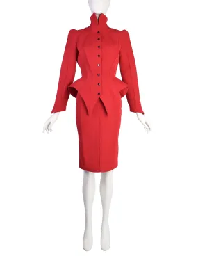 Thierry Mugler Vintage AW1988 Les Infernales Iconic Inferno Vamp Jacket Skirt Suit