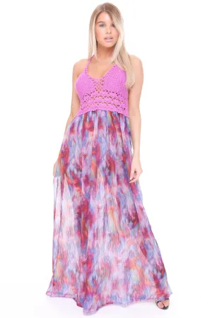 Tie-Dye Print Maxi Dress