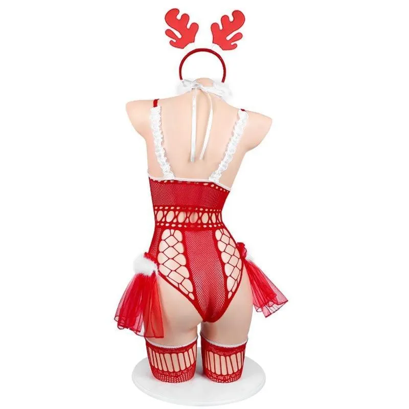 Tiny Reindeer Fishnet Lingerie