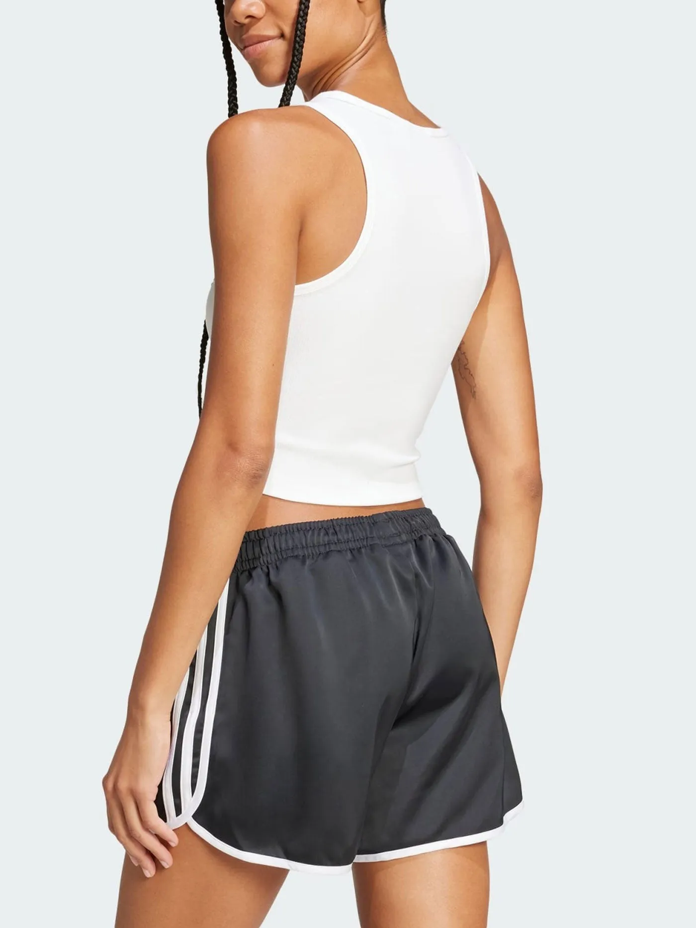 Trefoil Essential Rib White Tank Top