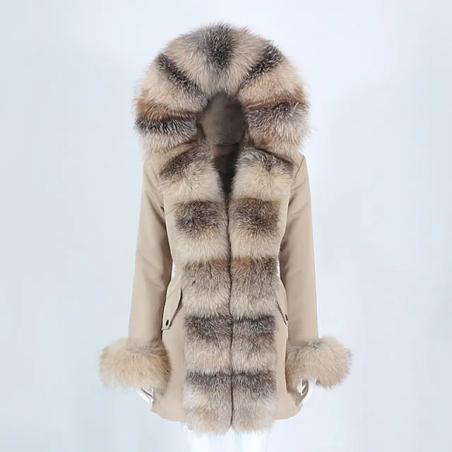 Trendy Winter Fox Fur Collar Coat