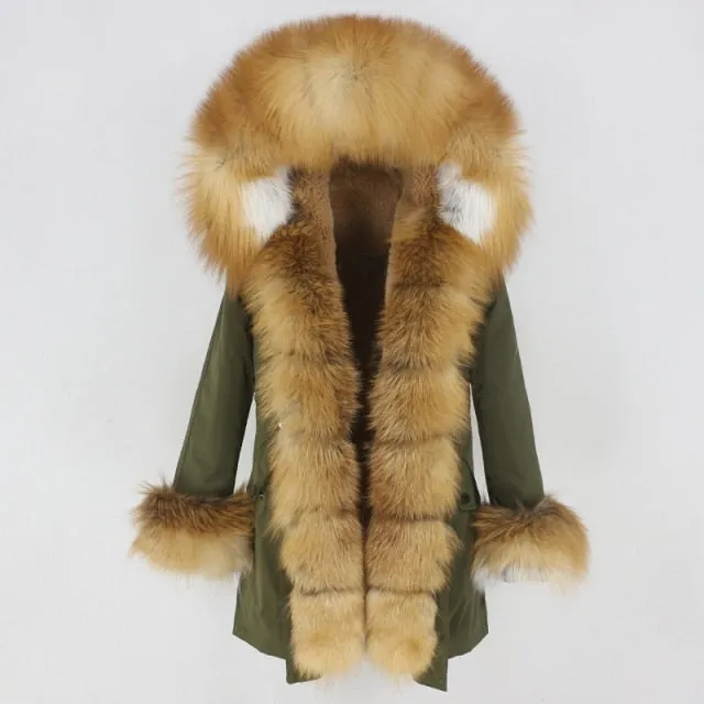 Trendy Winter Fox Fur Collar Coat