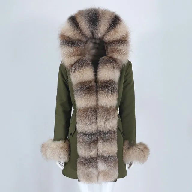 Trendy Winter Fox Fur Collar Coat