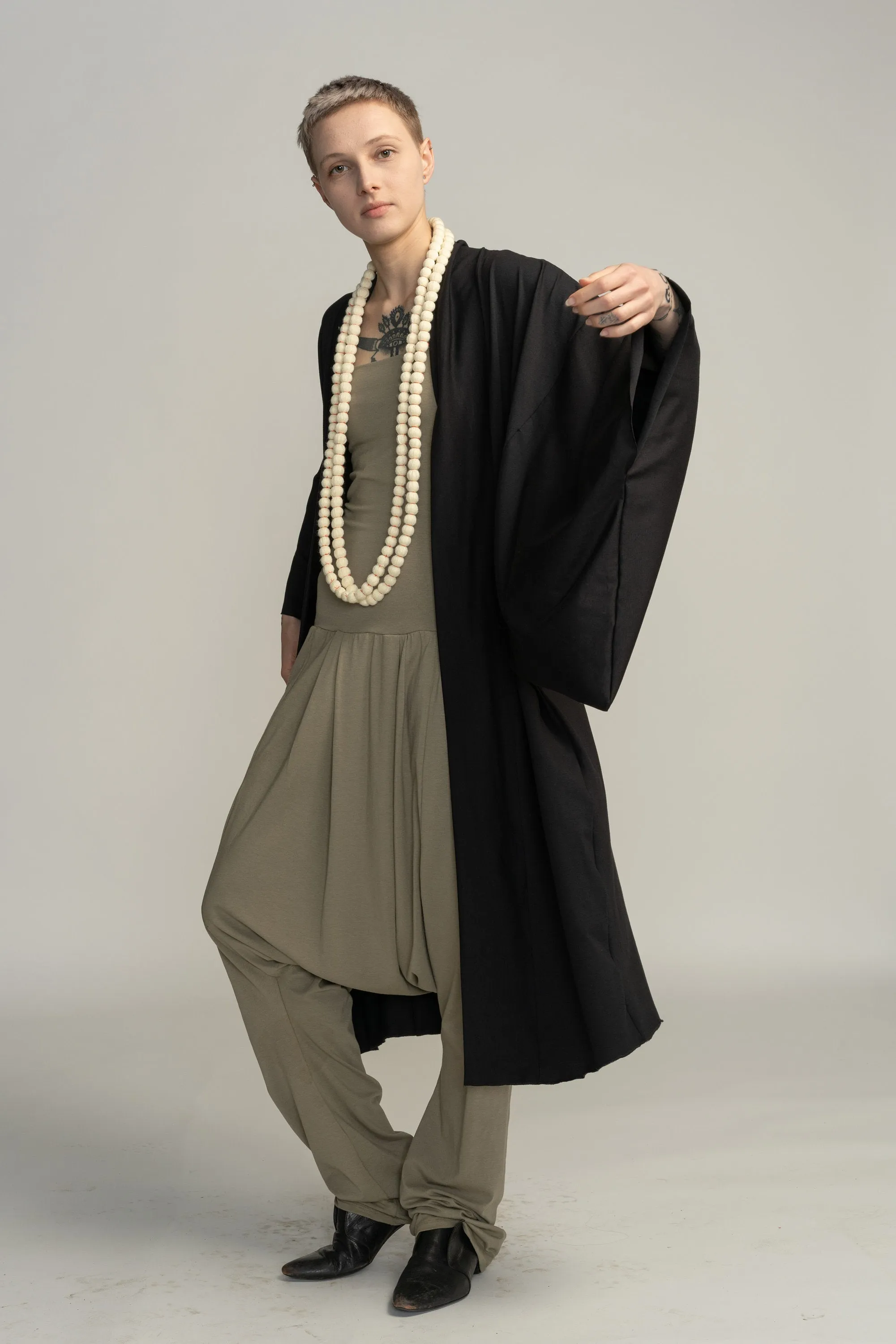 Unisex Black Haori Kimono Jacket