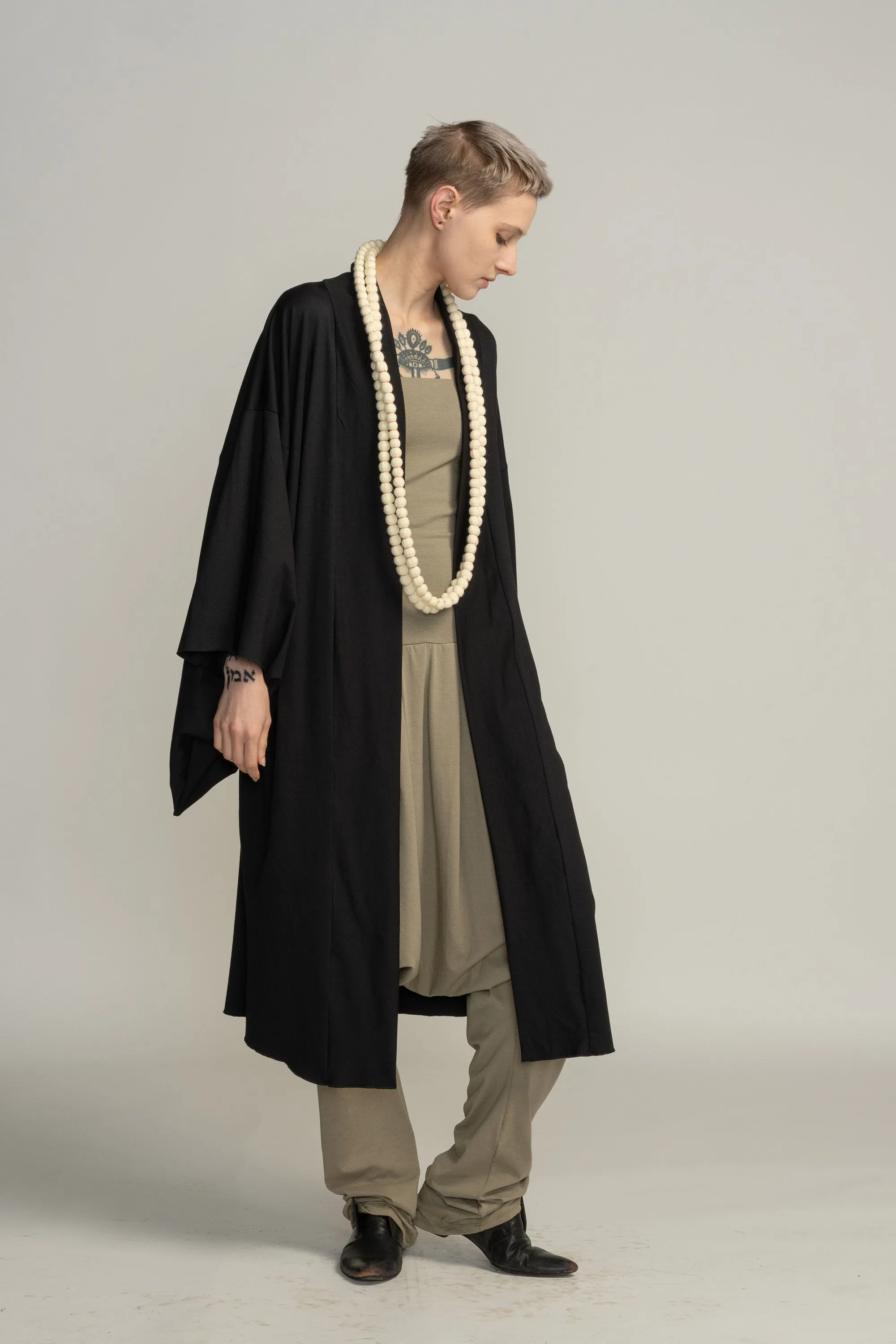 Unisex Black Haori Kimono Jacket