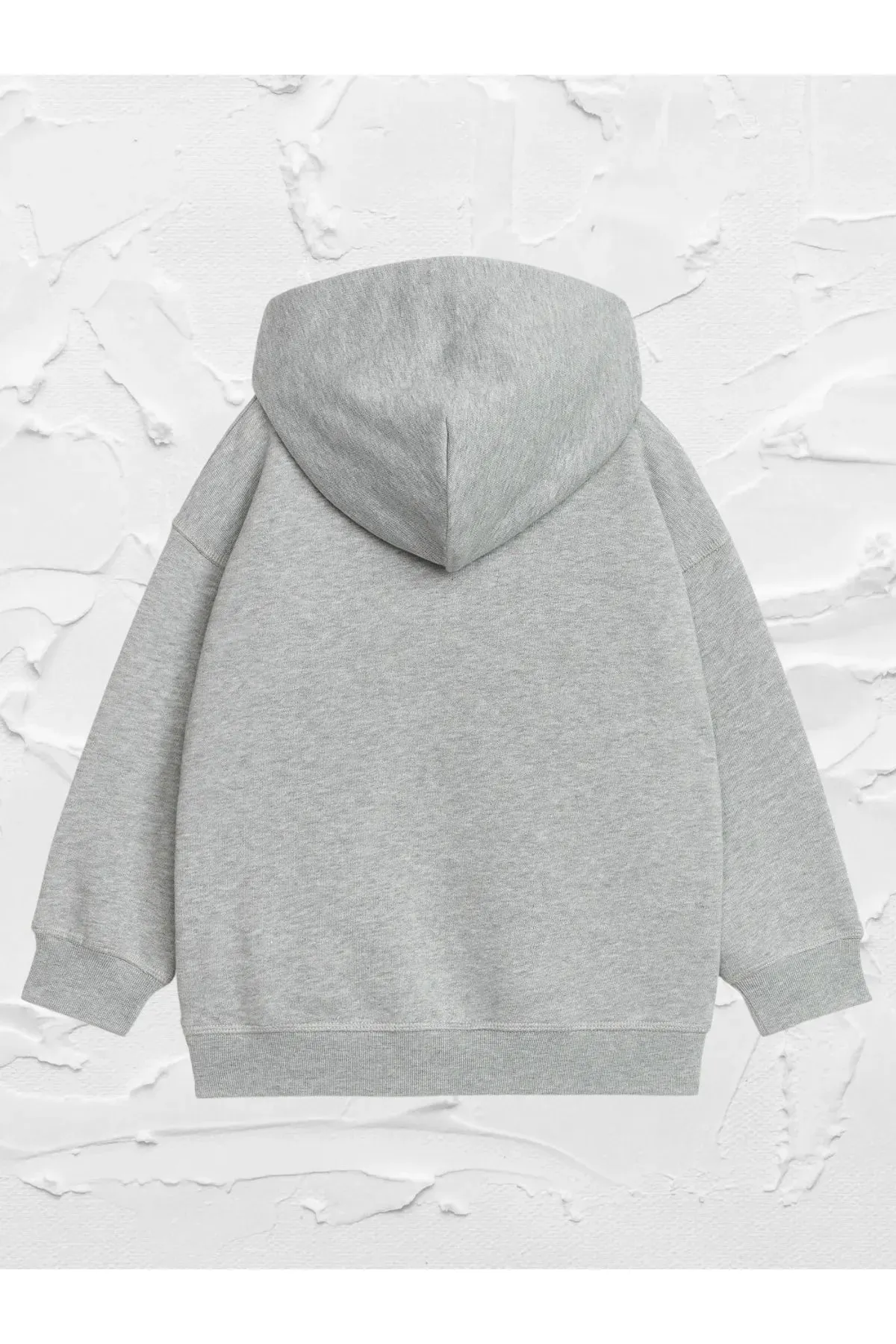 Vask Girls Grey Hooded Plain Sweatshirt