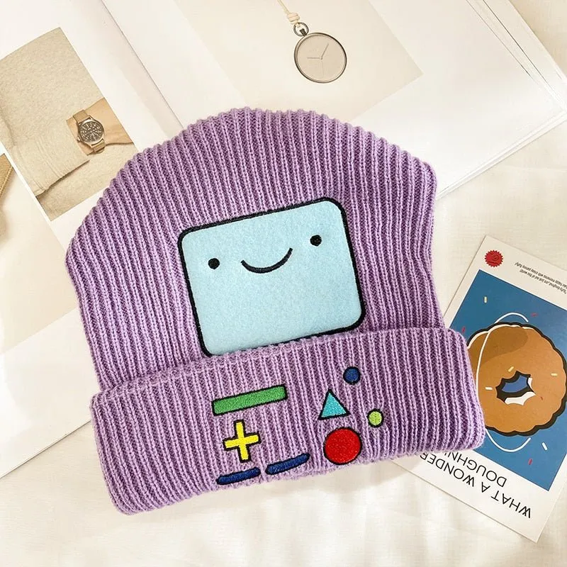 Video Game Beanie With Cute Happy Face