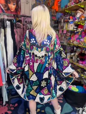 Vintage 80s Sequin Encrusted Kimono Jacket