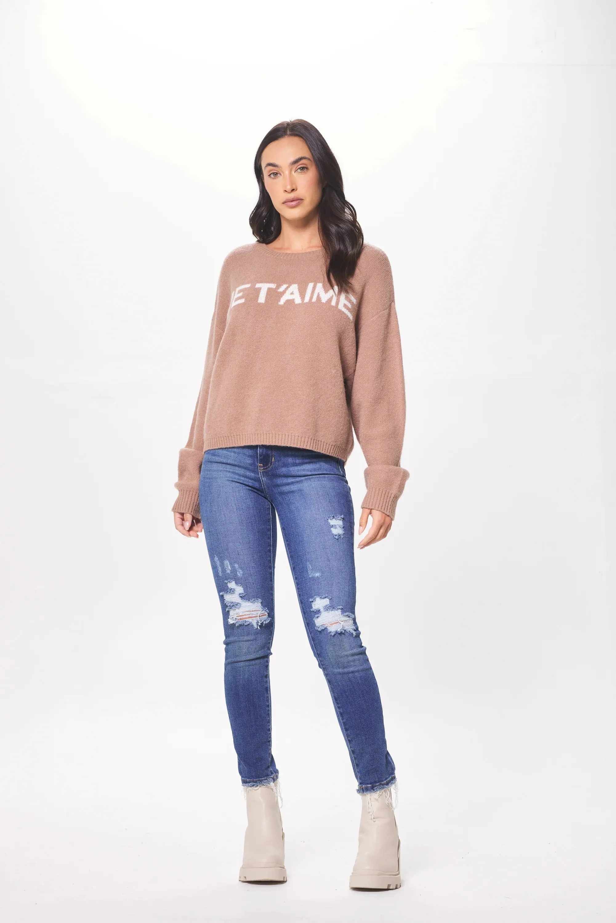 Vintage Havana "Je t'aime" Jacquard Sweater