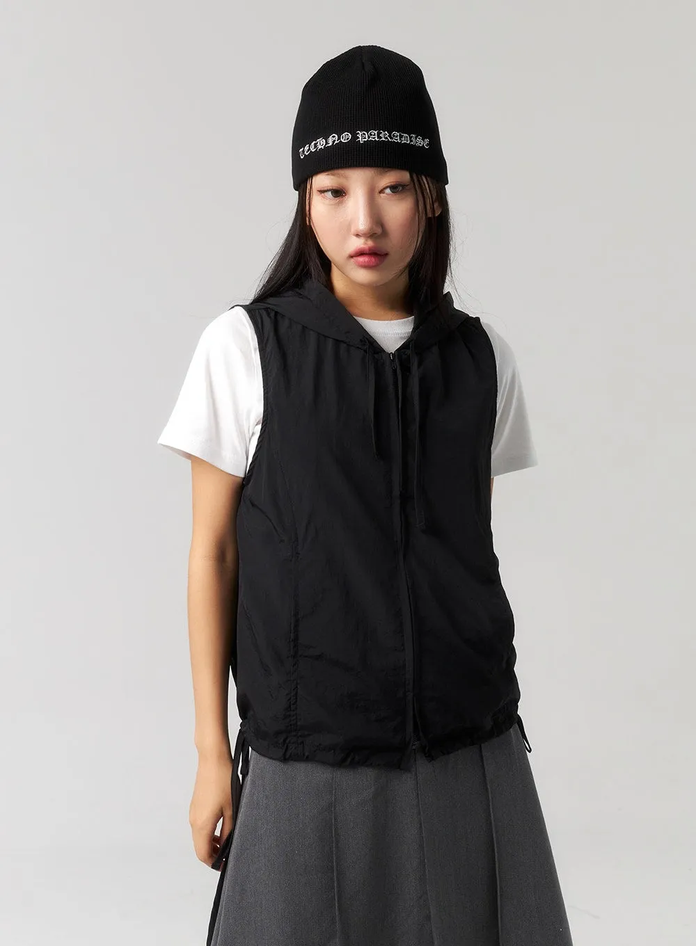 Zip-Up Vest Hoodie CU328